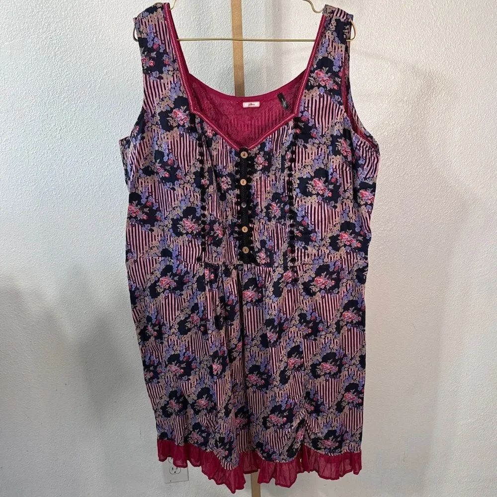 Joe Browns Pink and Navy Floral Stripe Dress
